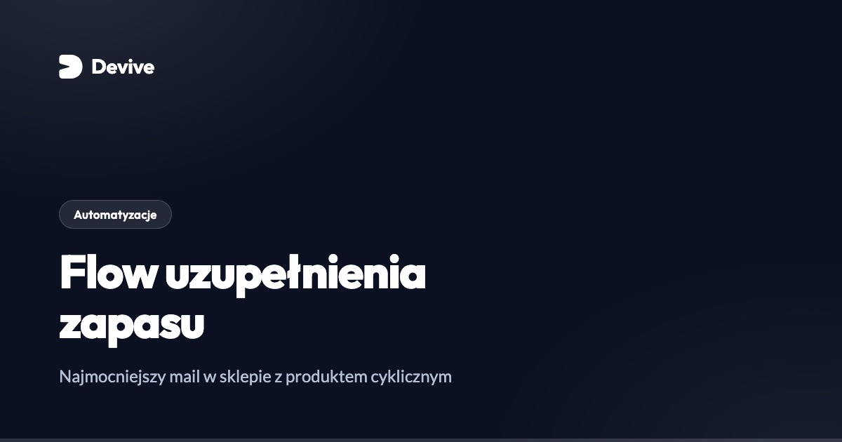 Flow uzupełnienia zapasu w Klaviyo